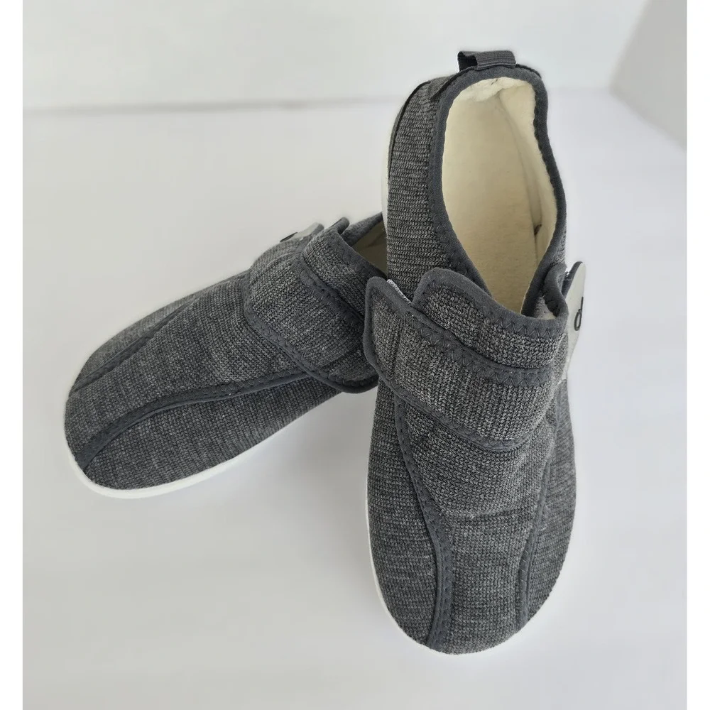 LeIsfIt Women's Memory Foam House Slippers Gray Hook & Loop EU 41 Comfort